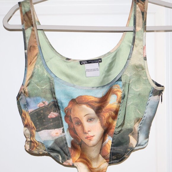 Zara Tops - ZARA Renaissance Art Print Crop Top Venus Tank Medium